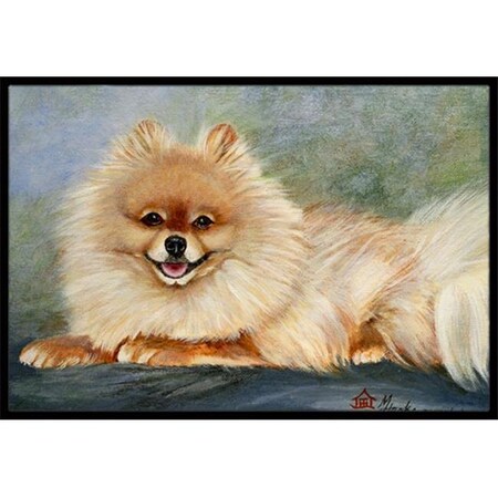 Carolines Treasures Carolines Treasures MH1055MAT Pomeranian Full Body Indoor & Outdoor Mat; 18 x 27 in. MH1055MAT